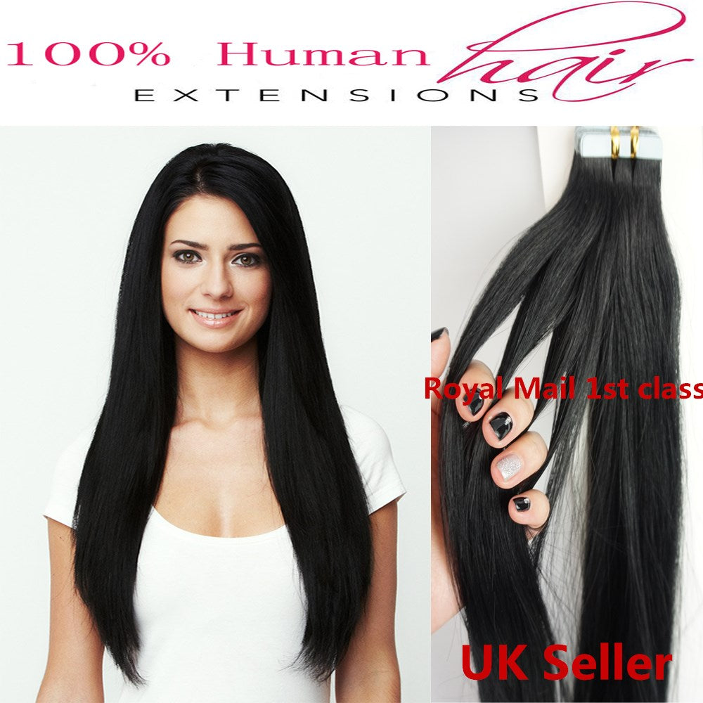 8A* Best Quality 18inch Invisible Tape-In Russian Remy Human Hair Extensions 1st Class UK Seller