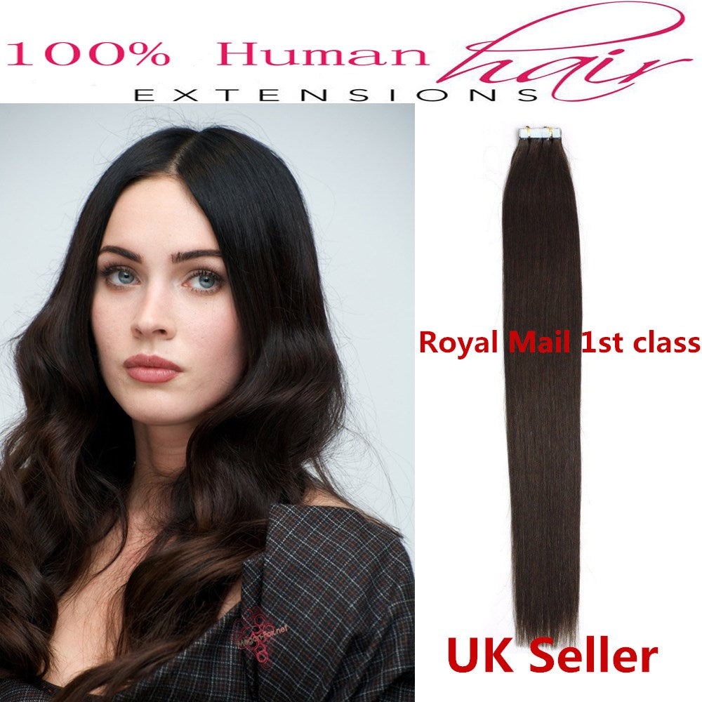 8A* Best Quality 18inch Invisible Tape-In Russian Remy Human Hair Extensions 1st Class UK Seller