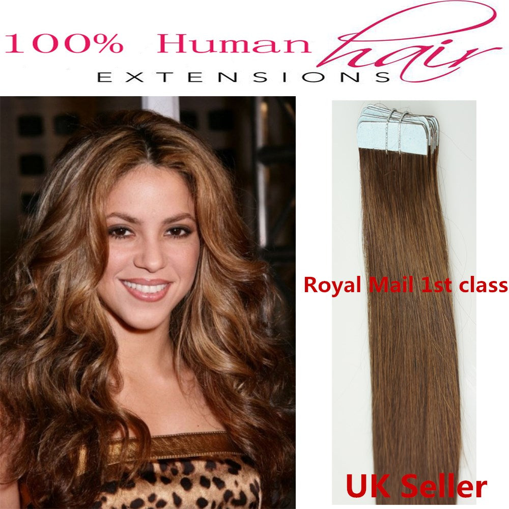 8A* Best Quality 18inch Invisible Tape-In Russian Remy Human Hair Extensions 1st Class UK Seller