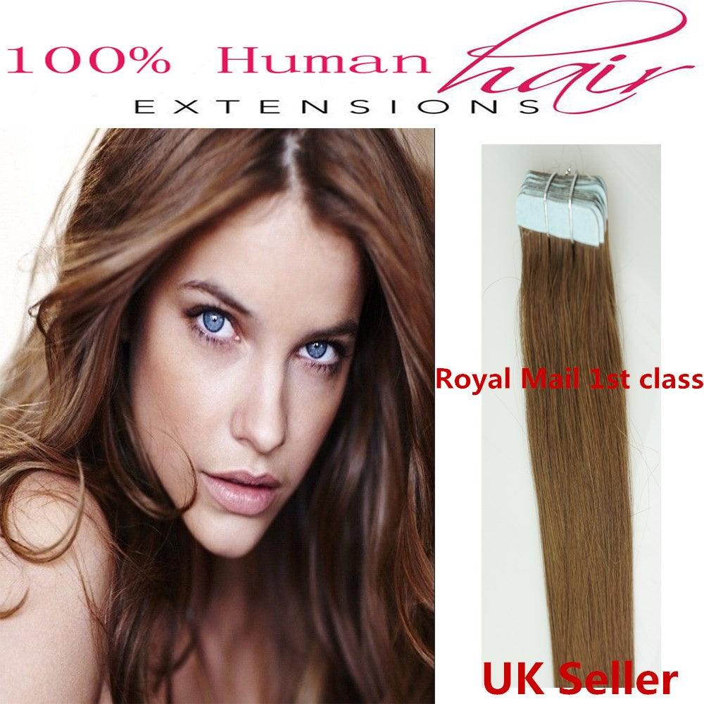 8A* Best Quality 18inch Invisible Tape-In Russian Remy Human Hair Extensions 1st Class UK Seller