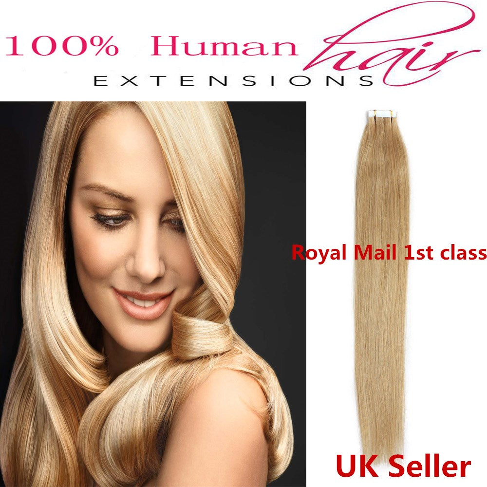 8A* Best Quality 18inch Invisible Tape-In Russian Remy Human Hair Extensions 1st Class UK Seller