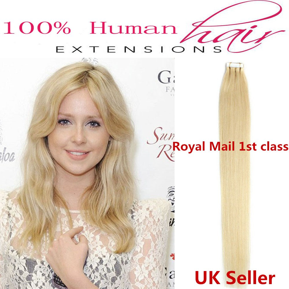 8A* Best Quality 18inch Invisible Tape-In Russian Remy Human Hair Extensions 1st Class UK Seller