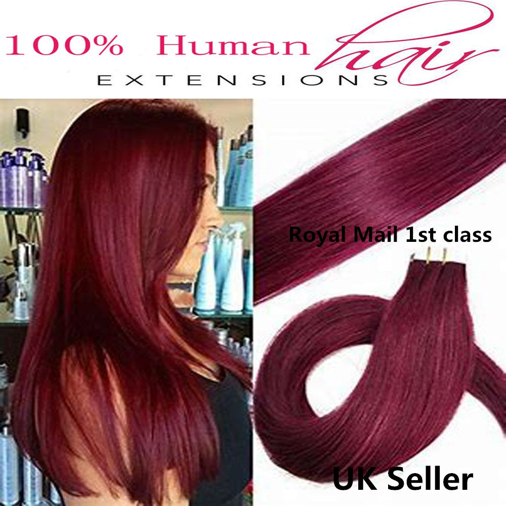 8A* Best Quality 18inch Invisible Tape-In Russian Remy Human Hair Extensions 1st Class UK Seller