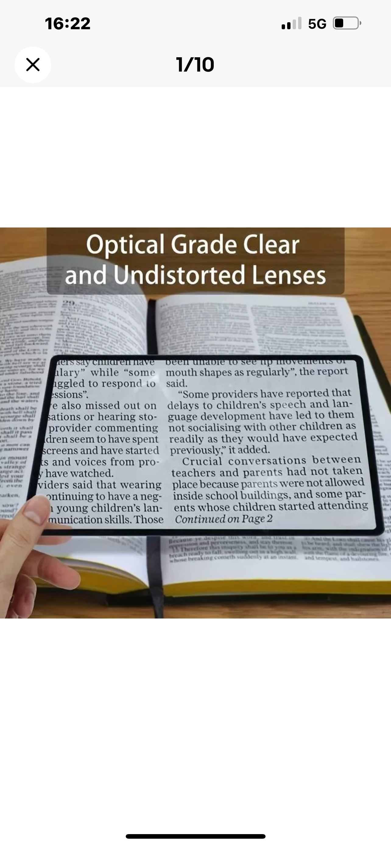 Book Magnifier for Reading Large Sheet Magnifier Reading Aid Glass 3X Page