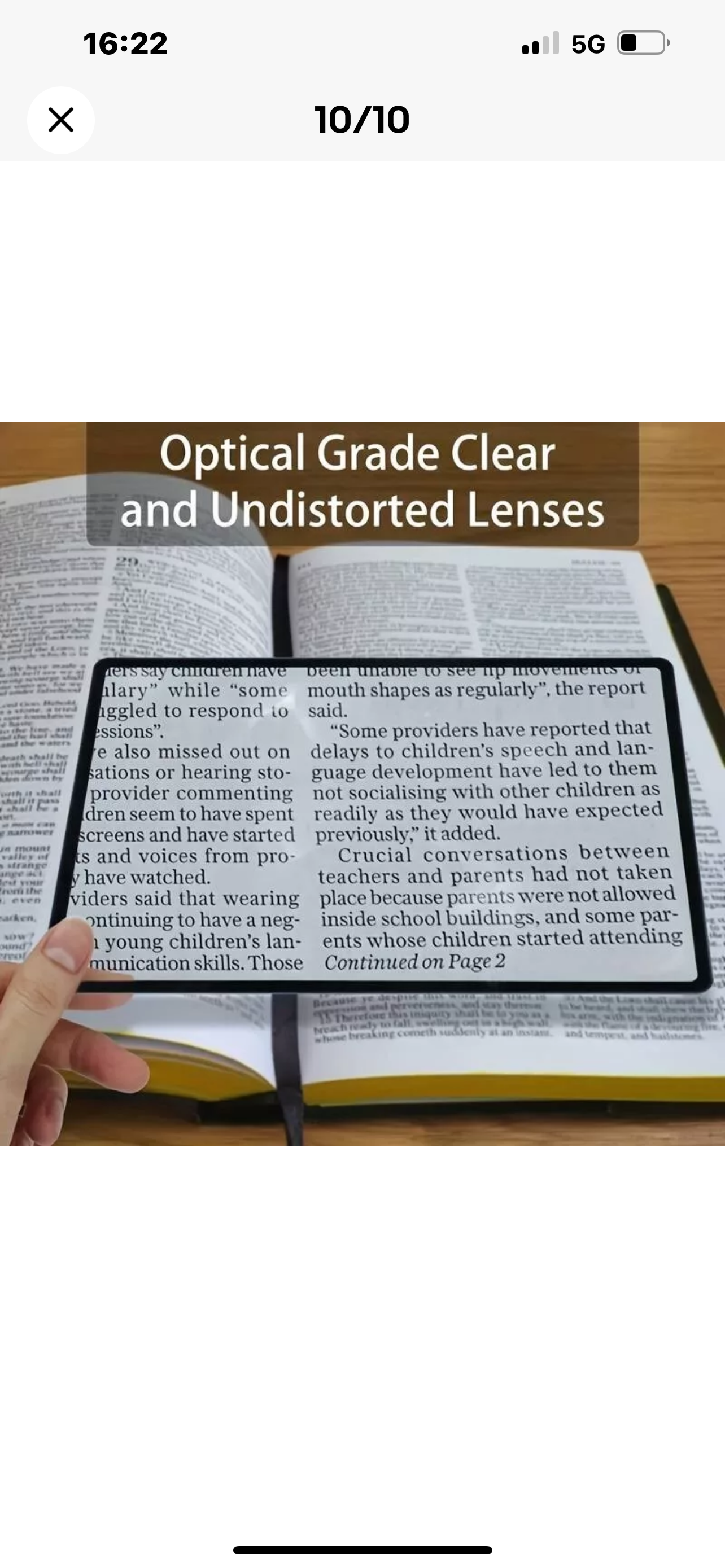 Book Magnifier for Reading Large Sheet Magnifier Reading Aid Glass 3X Page
