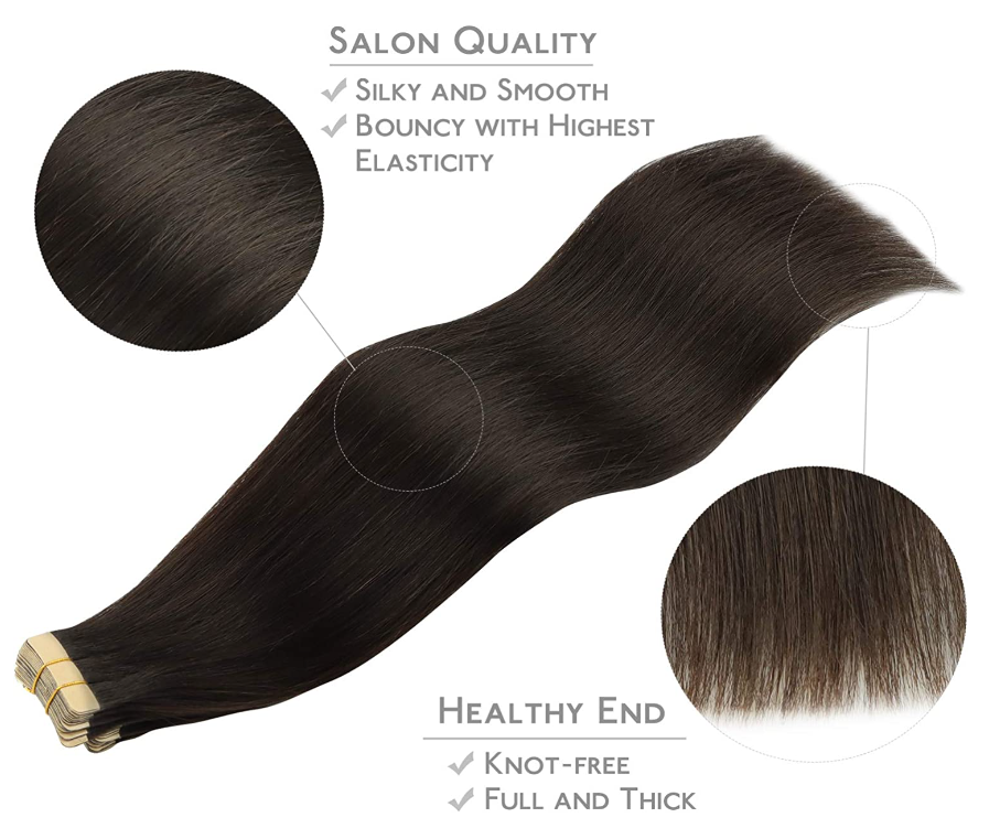 8A* Best Quality 18inch Invisible Tape-In Russian Remy Human Hair Extensions 1st Class UK Seller