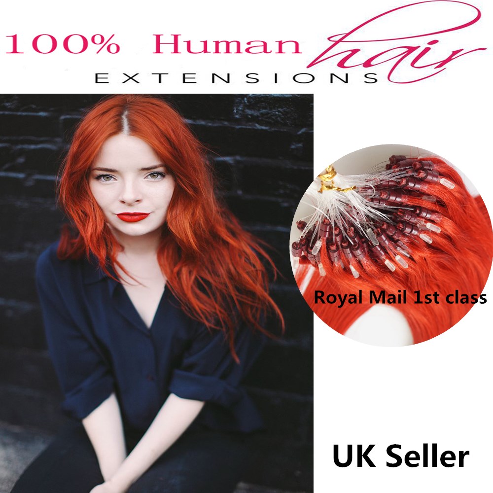 18"1g 7A* Double Drawn Indian Remy Loop Micro Ring Human Hair Extensions UK 1st Class