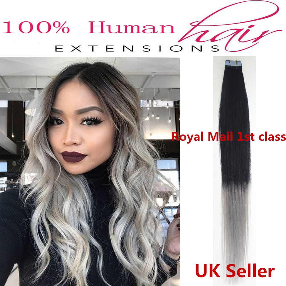 8A* Best Quality 18inch Invisible Tape-In Russian Remy Human Hair Extensions 1st Class UK Seller