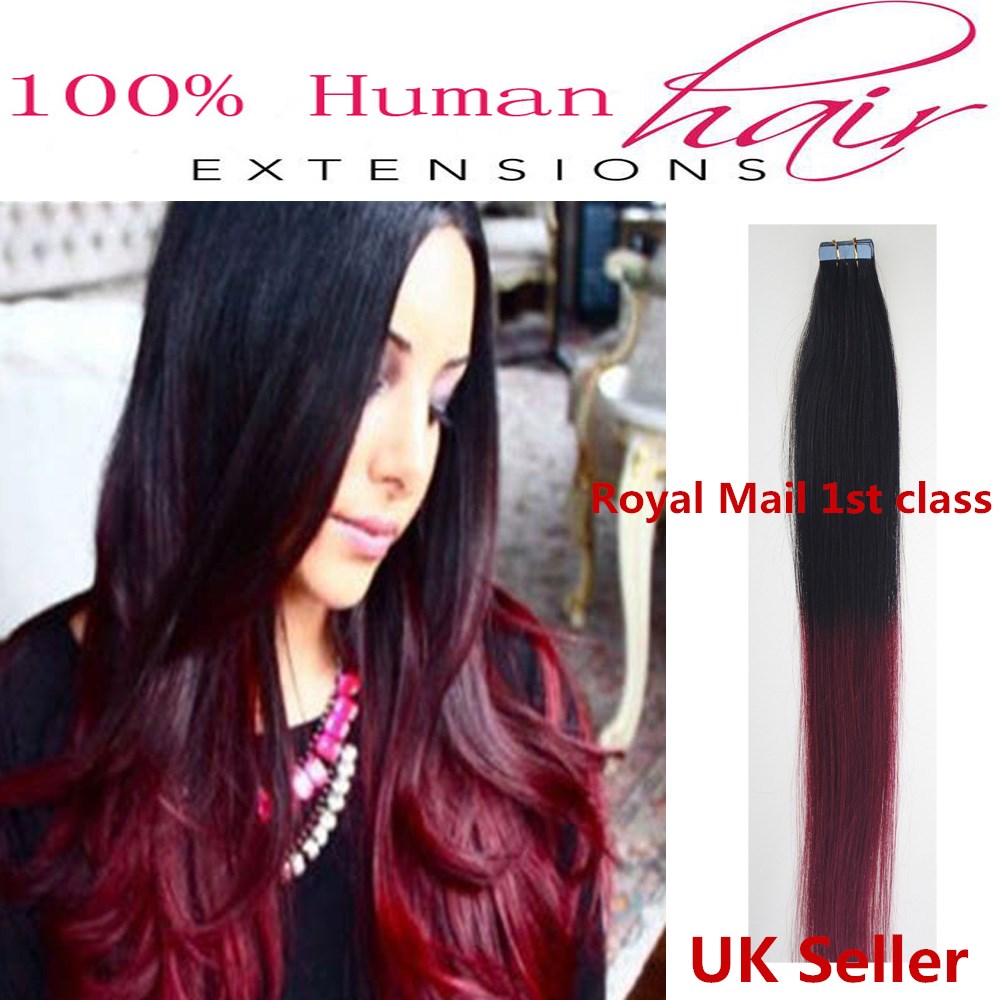 8A* Best Quality 18inch Invisible Tape-In Russian Remy Human Hair Extensions 1st Class UK Seller