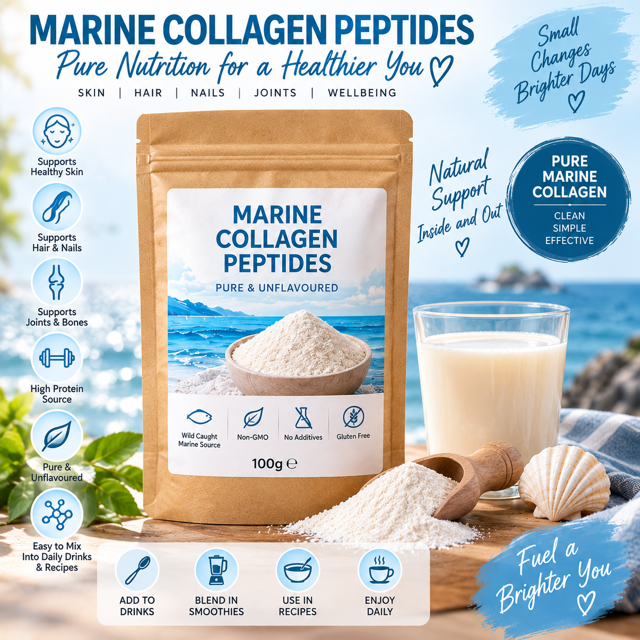Marine Collagen & Organic Berry Powder Bundle - Cranberry & Acerola Cherry 3x100g Individual Packs